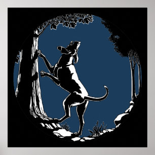 Cachorro Cão Poster caça Impressões de Arte Cão