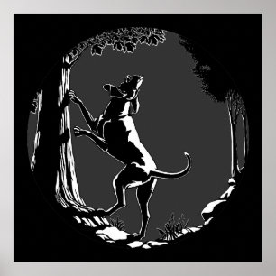 Cachorro Cão Poster Caçando Impressões Cachorros C