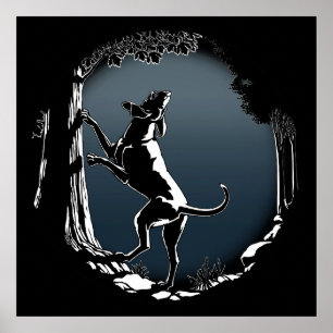 Cachorro Cão Poster Caçando Impressões Cachorros C