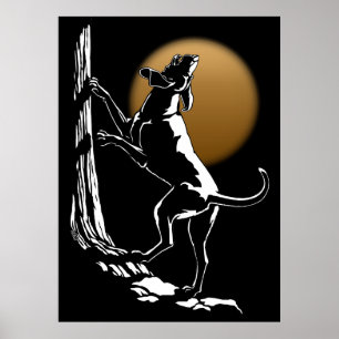 Cachorro Cão Poster Caçando Impressões de Arte Cac