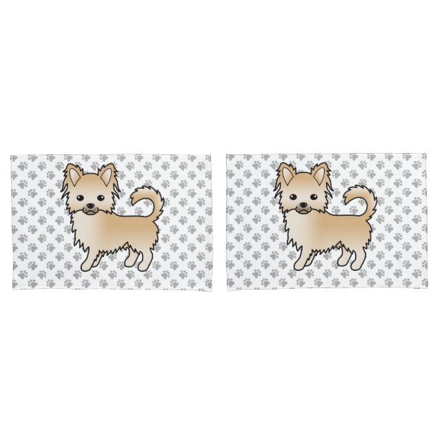 Cachorro Cartoon Chihuahua de Longo Casaco Bege e  (Frente - conjunto)