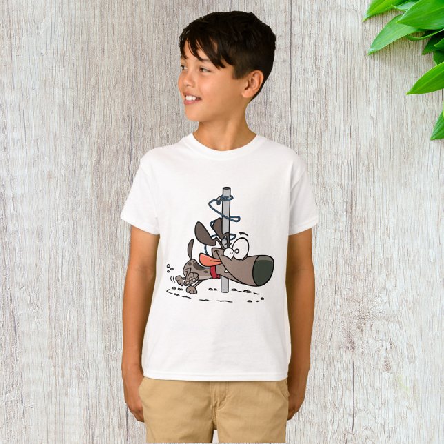 Cachorro Cartoon Tangido em Torno do Polo com Lash (Criador carregado)