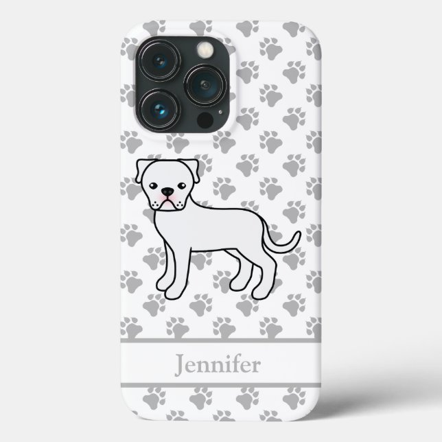Cachorro Cartoonista Bulldog Americano Branco & No (Verso)