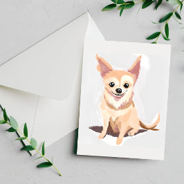 Cachorro Chihuahua | Cartão Aquarela de Cachorro F