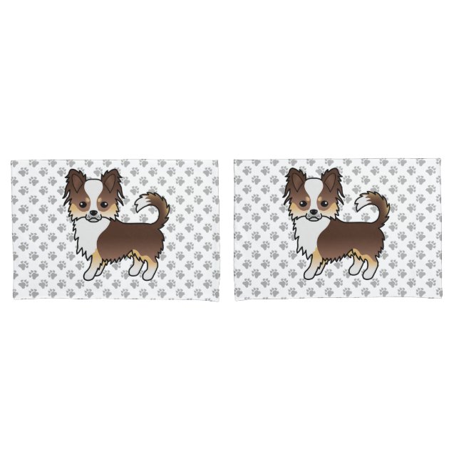 Cachorro Chihuahua de Capa Longa Tricolor Chocolat (Frente - conjunto)