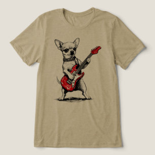 Cachorro Chihuahua Rockstar Tocando Guitarra Elétr