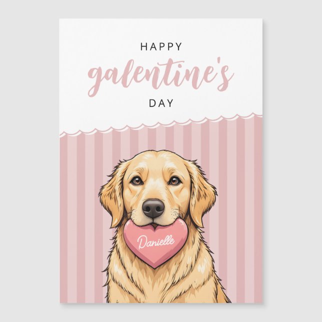 Cachorro com Coração Feliz Dia das Galentinas Cart (Frente)
