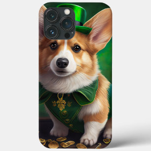 Cachorro Corgi vestido para o Dia de São Patrício