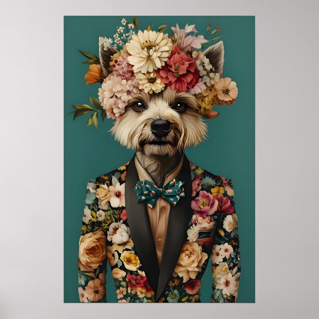 Cachorro Crestudo Chinês em Poster de Terno, Chinê (Frente)
