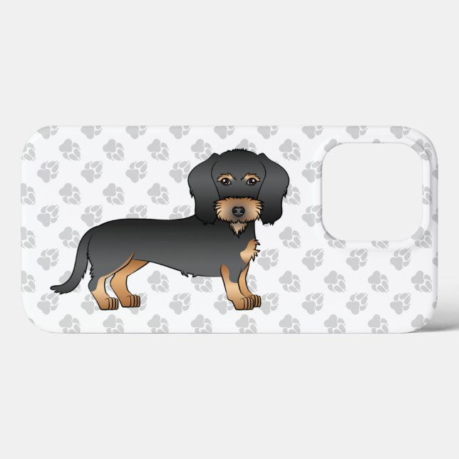 Cachorro Dachshund de Cabelo Fio Preto e Castanho  (Verso (horizontal))