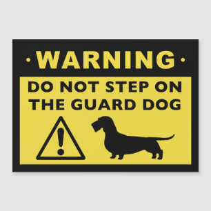 Cachorro Dachshund Guarda Engraçado Aviso