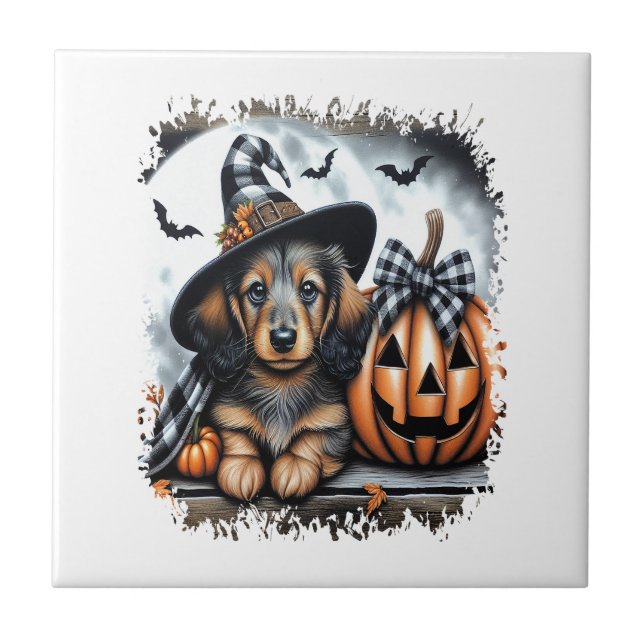 Cachorro Dachshund no Halloween (Frente)