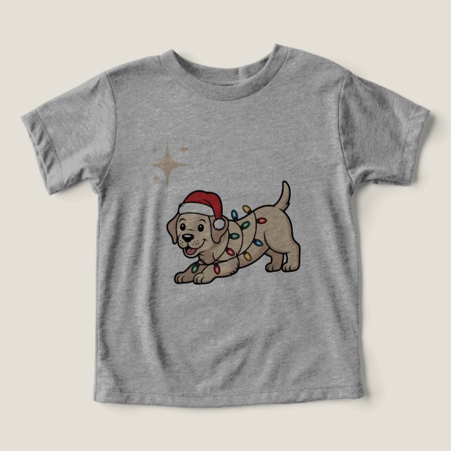 Cachorro de Desenho Animado Com Chapéu de Natal (Design frontal)