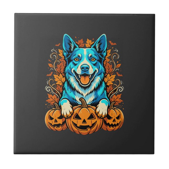 Cachorro de Halloween com Abóboras Jack O Lantern_ (Frente)