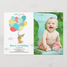 Cachorro de mamona Convite de aniversário Balões A