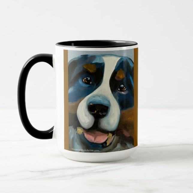 Cachorro de Montanha Bernês | Caneca de Duas Cores (Esquerda)