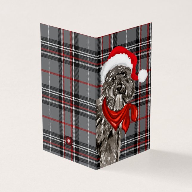 Cachorro de Natal Bouvier com Xadrez de Natal (Exterior)