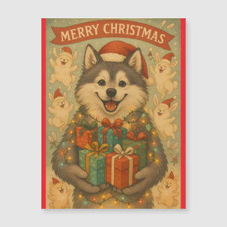 "Cachorro de Natal" Cartão Magnético