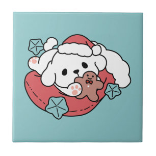 Cachorro de Natal em Santa Hat - Feriado Cheque pa