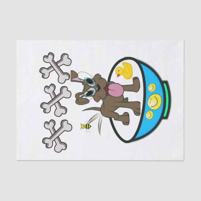 Cachorro de Papel Tecido Patos Amarelos Tempo de B (Frente )