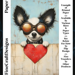 Cachorro de Papillon Steampunk, Papel de Artesanat