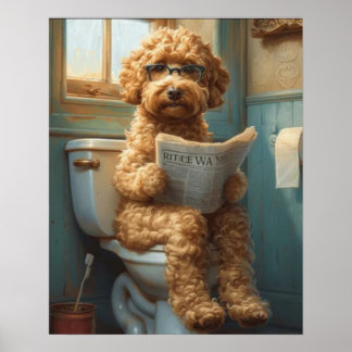 Cachorro De Poodle Usando O Poster De Matéria De B