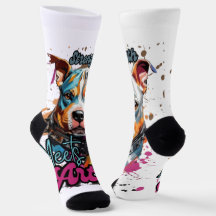 Cachorro de Pop de Arte Padrão Laranja Azul