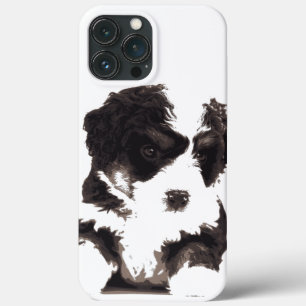Cachorro de porco preto e branco maltês
