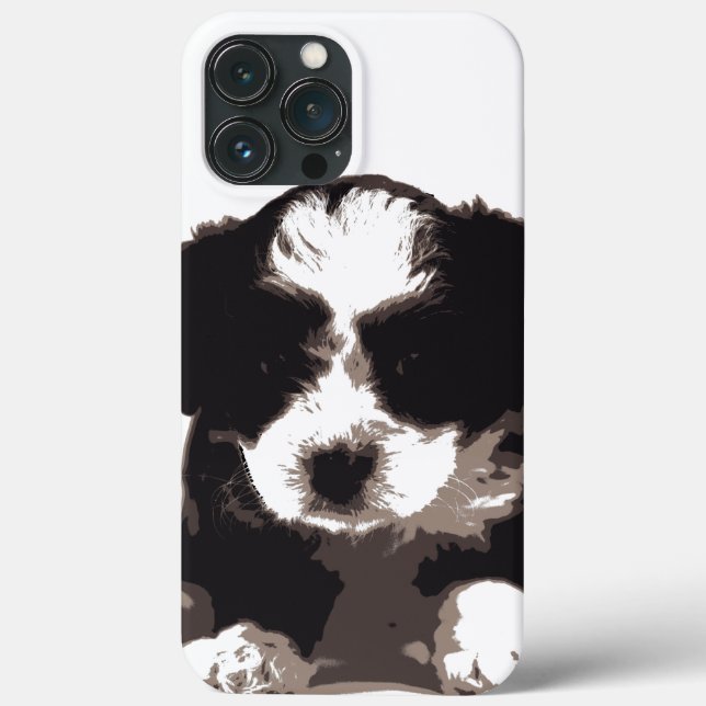 Cachorro de porco preto e branco maltês (Verso)
