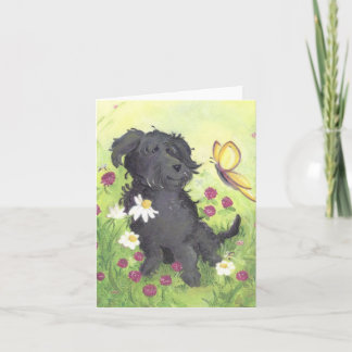 Cachorro de porta Labradoodle / Cartão de nota