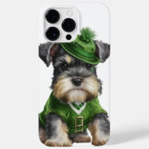 CACHORRO DE SCHNAUZER DE ÁGUA ADORÁVEL VESTIDO EM