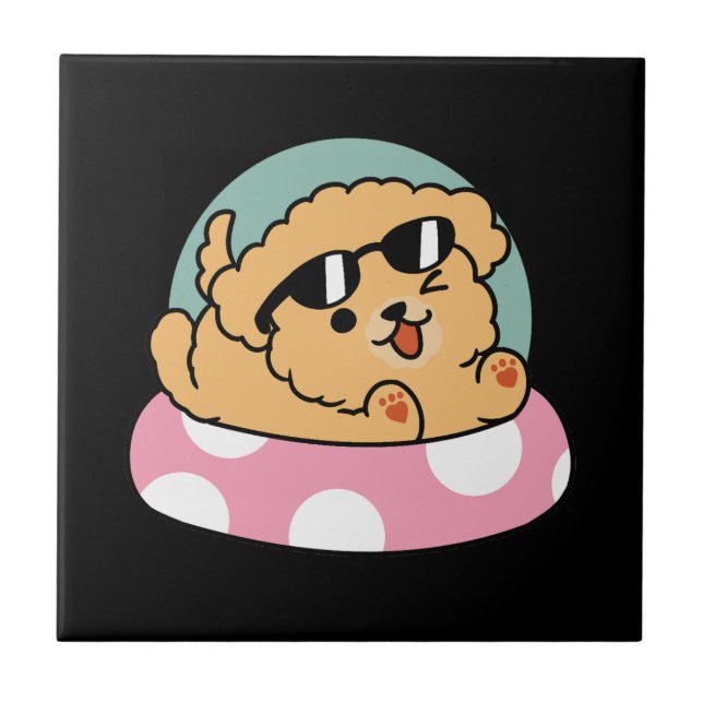 Cachorro de verão - Cachorro flutuante com óculos  (Frente)