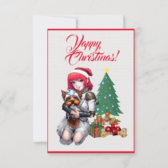 Cachorro De Yorkie Cute Personalizado Com Cartão X (Frente)