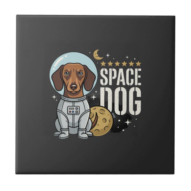 Cachorro do Espaço Dachshund Astronauta Vetor (Frente)