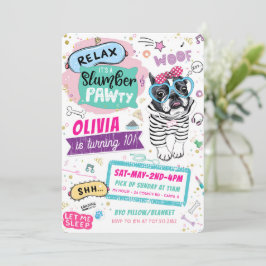 Cachorro do Partido Pug Birthday Invtions Cachorro