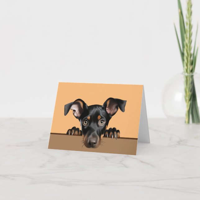 Cachorro Doberman Puppy Pet Notecard ou Cartões de (Frente)