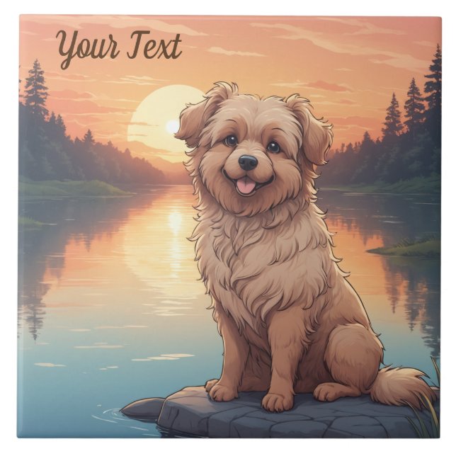 Cachorro Doodle pelo Lago (Frente)