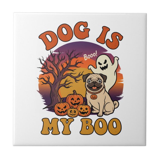 Cachorro É Boo Halloween Pug Fantasma Abóboras_1 (Frente)