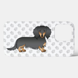 Cachorro e patas, de cabelo preto e longo