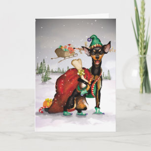 Cachorro Elf - Cartão de Natal Móvel Miniatura Pin