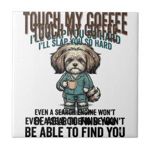 Cachorro Engraçado Café Aviso Design de Gravura Vi