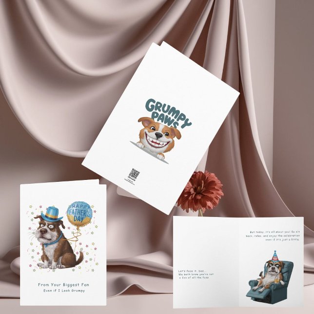 Cachorro Engraçado Cartão do Dia do Pai (Make Dad Laugh with this Grumpy Dog Father’s Day Card – Perfect for a Fun Celebration!)