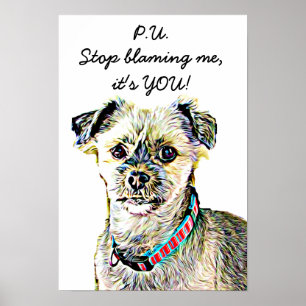 Cachorro Engraçado Fazendo Poster