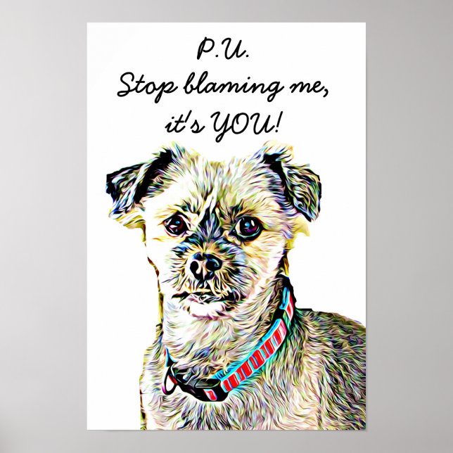 Cachorro Engraçado Fazendo Poster (Frente)