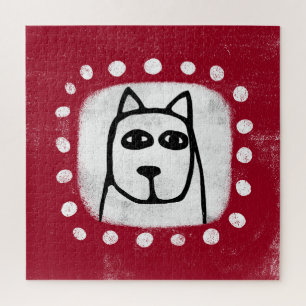 Cachorro Engraçado Na Quebra-cabeça Red Jigsee