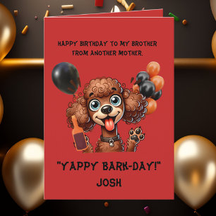 Cachorro Engraçado Simples Cartão de Aniversário