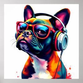 Cachorro Engraçado Vestindo Óculos Poster