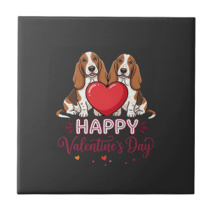 Cachorro Floral Basset Hound Dia dos Namorados
