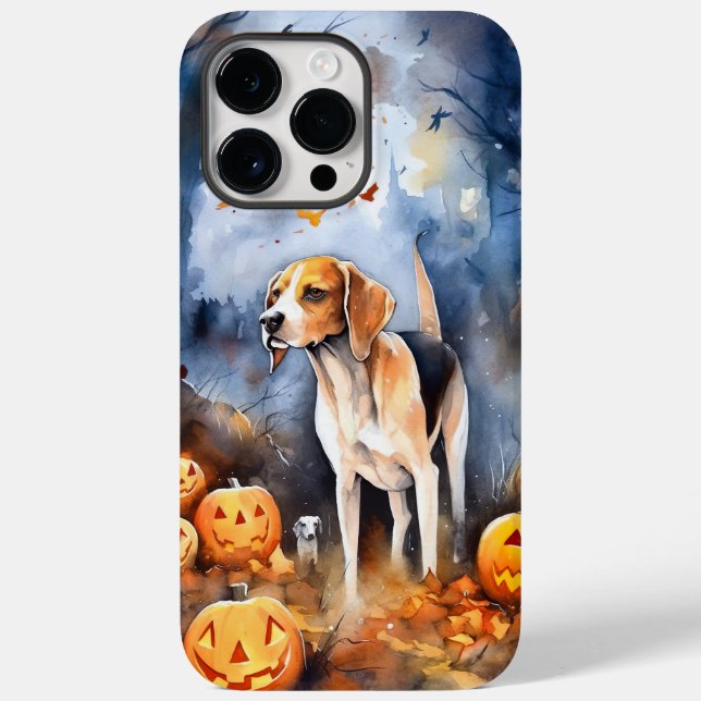 Cachorro Foxhound Inglês Americano de Halloween co (Verso)