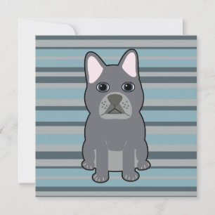 Cachorro francês fofo listrado azul
